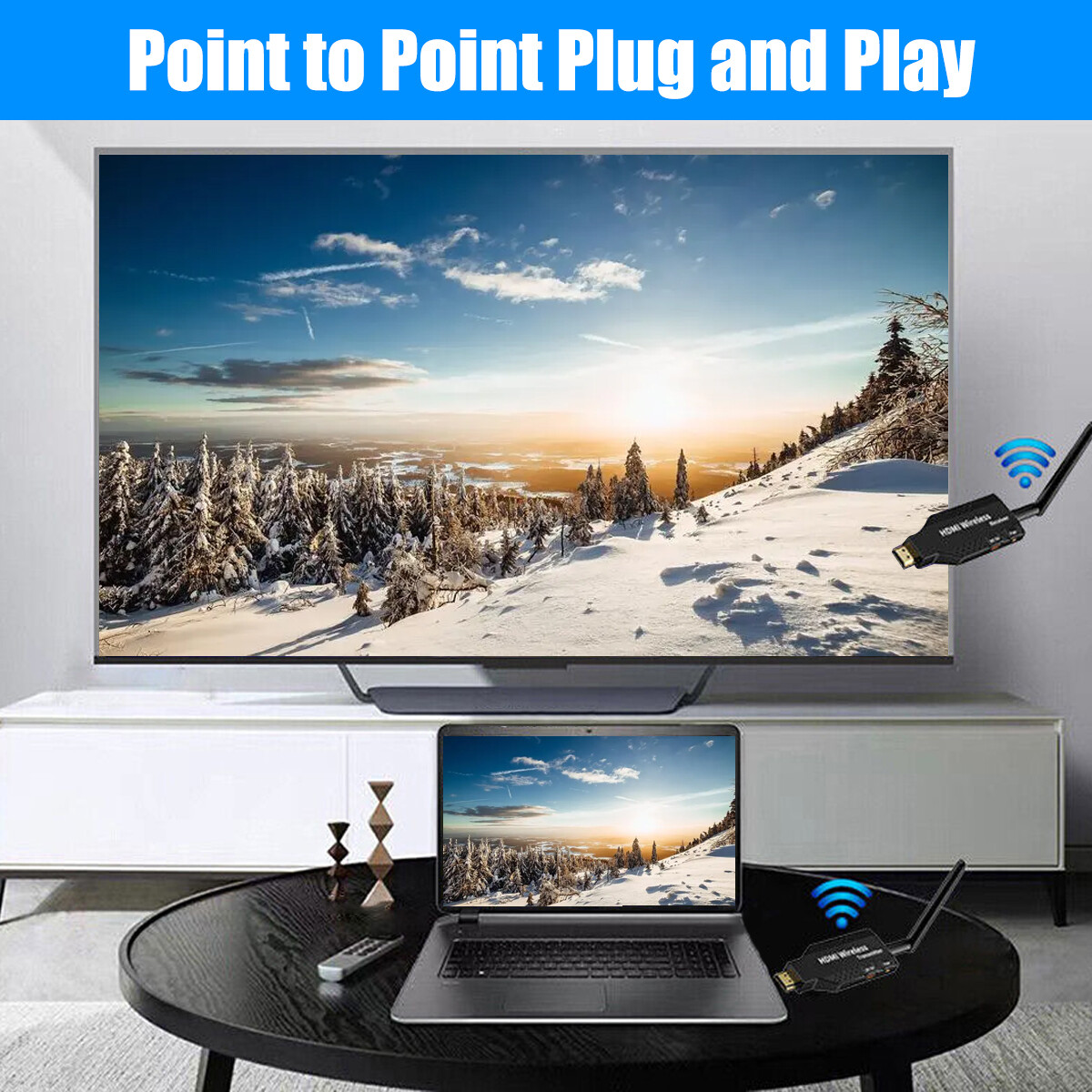 100M Wireless HDMI Video Transmitter and Receiver TV Stick Screen Share Extender