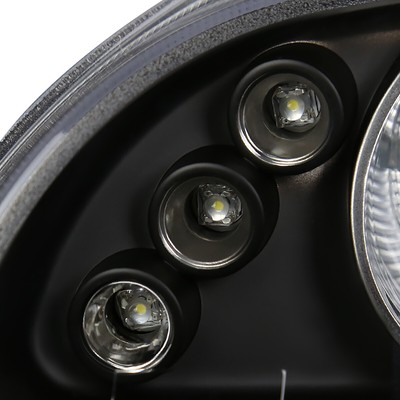 Black Fits 1992-1995 Honda Civic 2/3/4Dr LED Halo Projector Headlights Lamp L+R