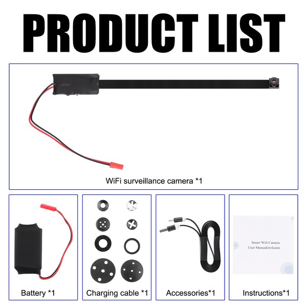 1080P HD Wireless Mini WIFI screw Hidden Nanny Spy DIY Camera Pinhole DVR cam . - Image 6