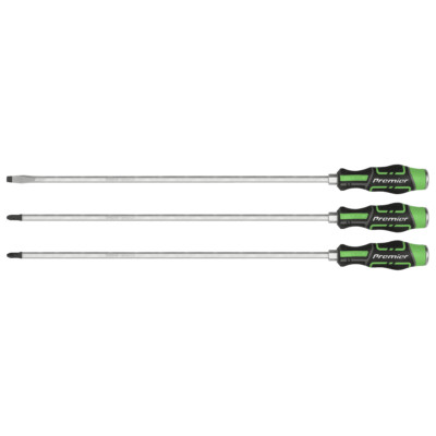 Sealey AK4942HV Ex/Long Hammer-Thru Screwdriver Set Hi-Vis Green 450mm 3pc