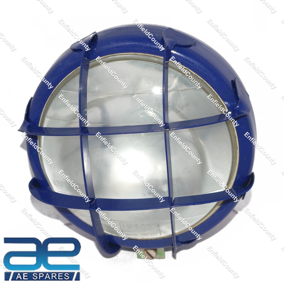 Work Light Blue Plough Lamp with Grill & Bulb 12v For Tractor Universal 