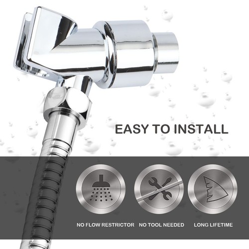 1-3Pc Universal Shower Head Holder Arm Mounted Adjustable Screw On Bracket 3-Way