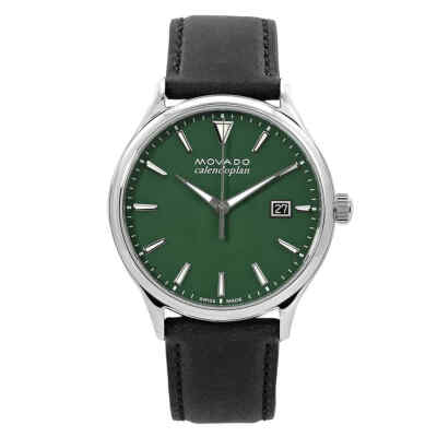 Мужские часы Movado Heritage с кварцевым зеленым циферблатом 3650156