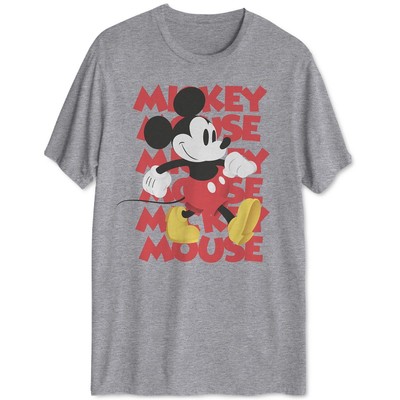 

Мужской Микки Маус Дисней Серая футболка с круглым вырезом из картона, топ  BHFO, Grey
