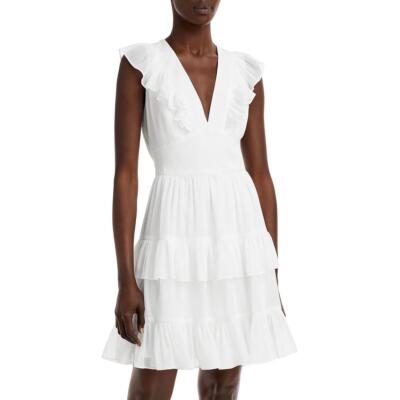 

Многоуровневое женское короткое мини-платье Aqua с расклешенной юбкой BHFO 7732, Off white