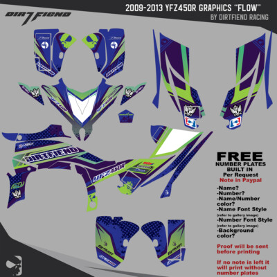 DFR FLOW GRAPHIC KIT ELECTRIC FULL WRAP 2009-2013 YAMAHA YFZ450R YFZ 450