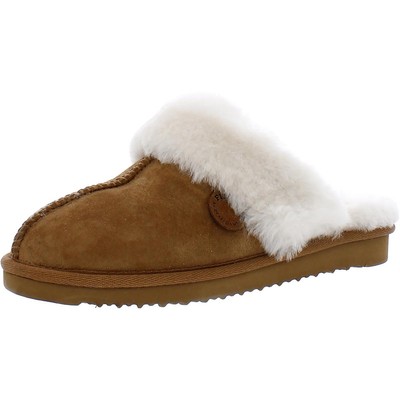 

Женские шлепанцы Fireside by Dearfoams из искусственной замши BHFO 3775, Tan/white, BHFO