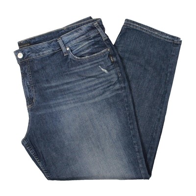Silver Jeans Co. Женские синие джинсовые джинсы с прямыми штанинами Plus 24W BHFO 0109