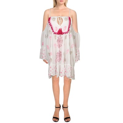 

Женское мини-платье с открытыми плечами и принтом La Moda BHFO 9686, Белый