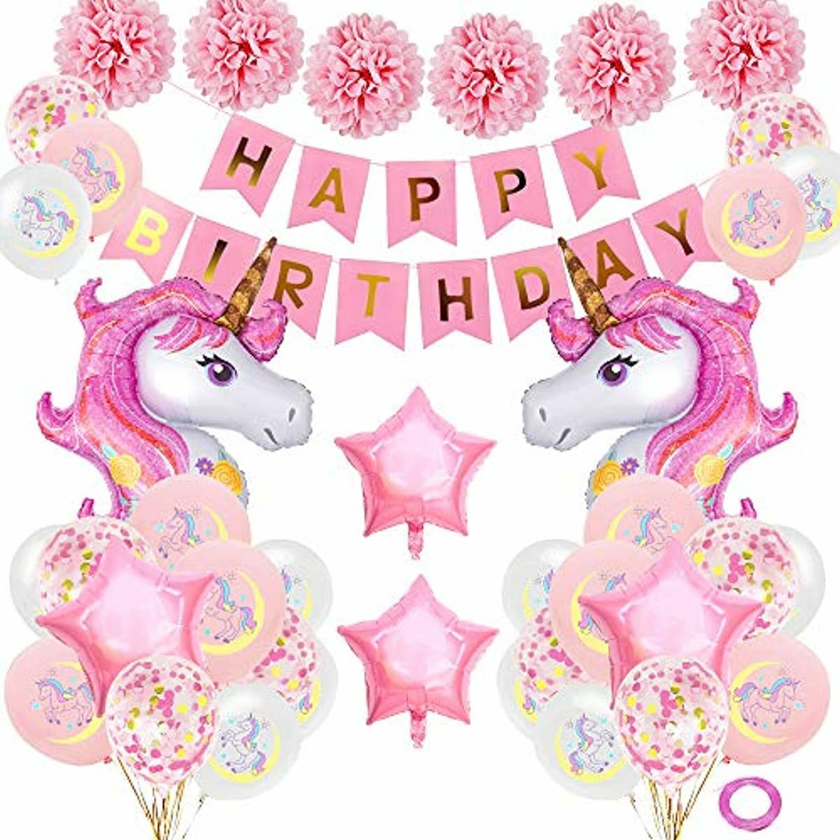 Specool Anniversaire Licorne Decoration Fournitures Rose Joyeux Anniversaire Ba Ebay