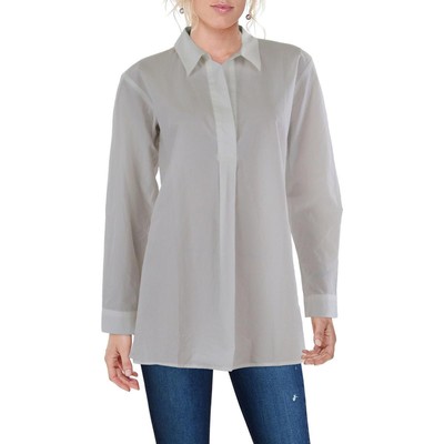 Женский белый топ Henley с классическим воротником и длинным рукавом Eileen Fisher S BHFO 6076