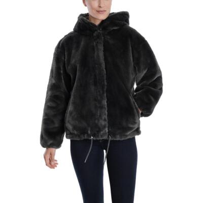 

Женская куртка с капюшоном из мягкого искусственного меха Lucky Brand, Charcoal, U521211F