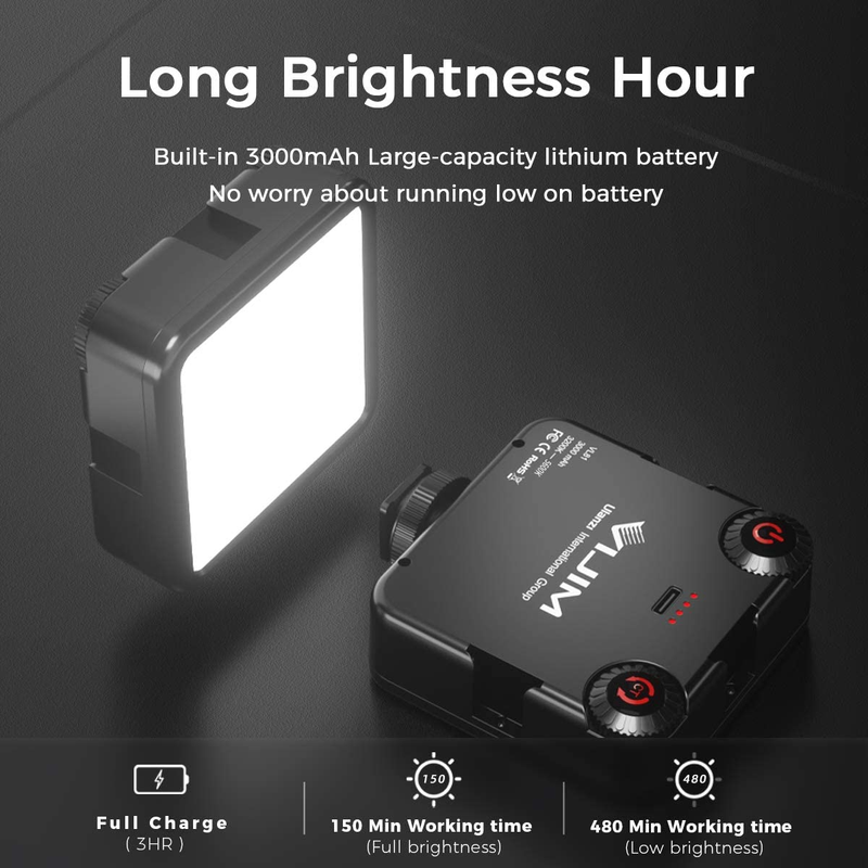 VL-81LED Video Light w Softbox, Portable Camera Photo Light CRI95+ 3200K-5600K B