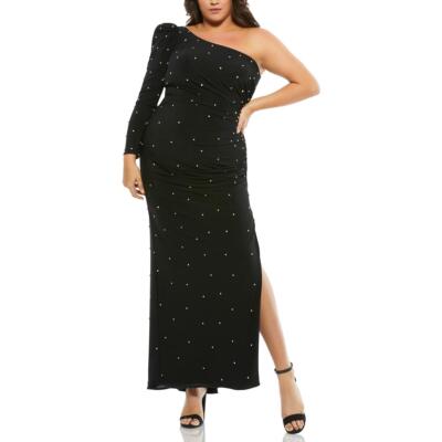 Женское вечернее платье Mac Duggal с украшением на одно плечо Plus BHFO 3576