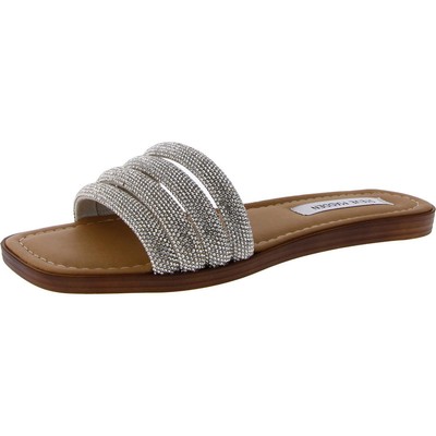 Steve Madden / женские блестящие серебристые босоножки-горки 8 средних размеров (B, M) BHFO 8488