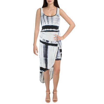 Женское макси-платье Moral Fiber из ч/б трикотажа Tie-Dye Hi-Lo Maxi Dress S BHFO 3054