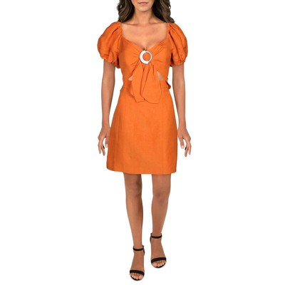 

Повседневное платье Significant Other Womens Solace из смесовой льняной ткани оранжевого цвета  л BHFO 1130, Янтарь
