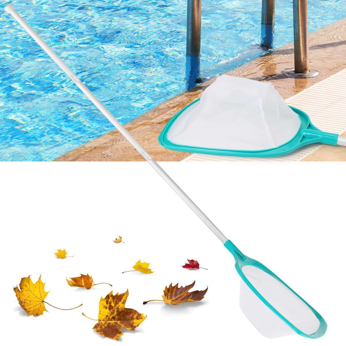 Heavy Duty Pool Skimmer Leaf Rake Net Cleaning Swimming Pool Fine Mesh Netting