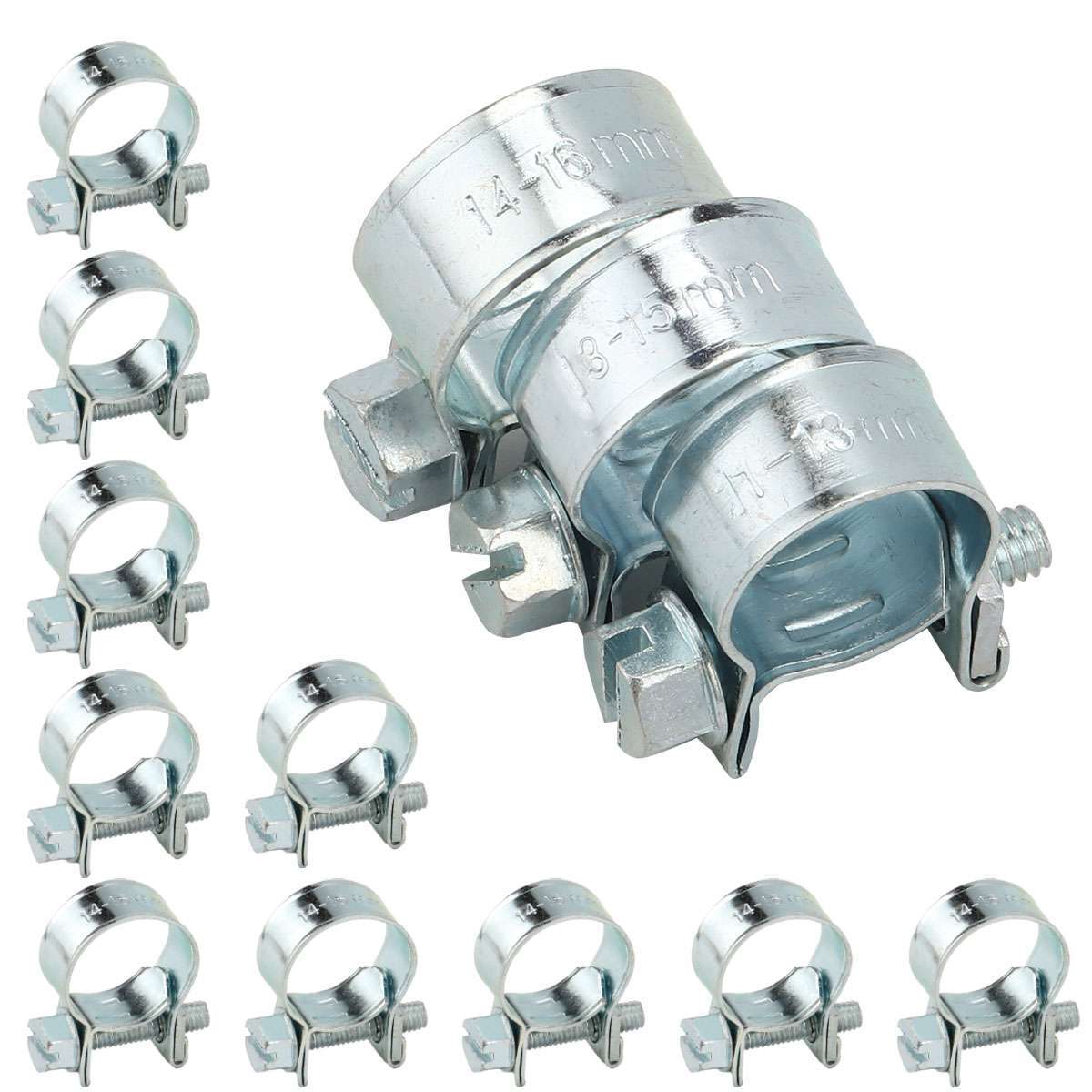 30 Pack 1/2" 5/8" 9/16" Fuel Injection Gas Line Hose Clamps Clip Pipe Clamp Tool