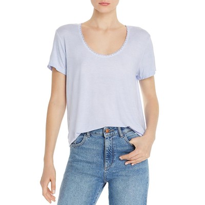 

Женская синяя футболка с отделкой крючком Aqua, топ  BHFO 2285, Lavendar