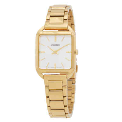 Pre-owned Seiko Essentials Quartz Gold Dial Ladies Watch Swr078