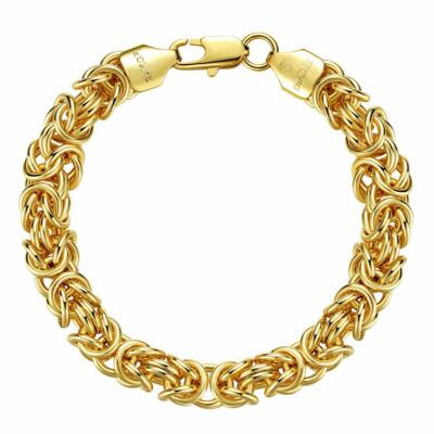 King's Bracelet Gold 24 Karat Plated 8 mm Yellow Gold Women