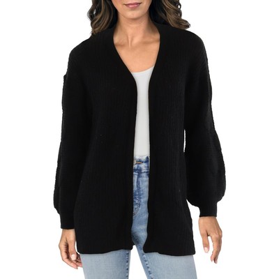 Moral Fiber Womens Black Knit Open Front Cardigan Sweater Top XL BHFO 7178
