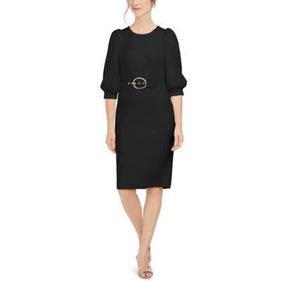 

Calvin Klein Женское вязаное офисное платье-футляр с пышными рукавами BHFO 0191