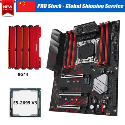LGA 2011-3 X99 MR9D Motherboard Combo Xeon E5-2699 V3 CPU 32GB DDR4 2666MHz RAM