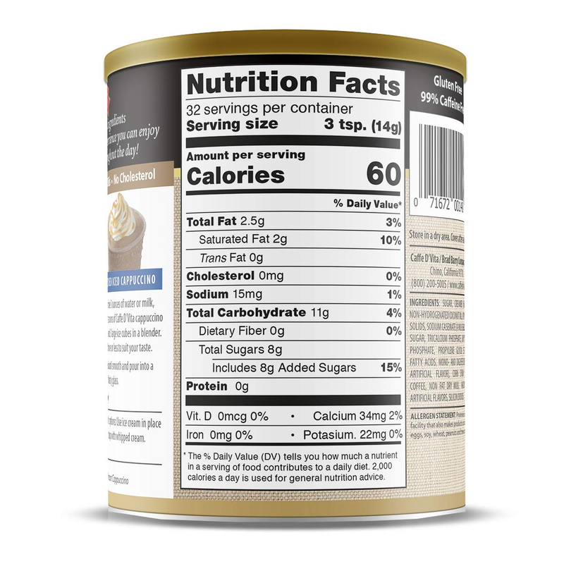 Caffe D&rsquo;Vita Caramel Cappuccino 1 Lb. Can (16 Oz.)