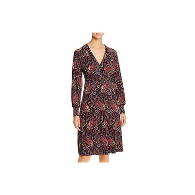 Женское платье Leota Womens Daisy Black Paisley с запахом и лифом для работы XS BHFO 5514