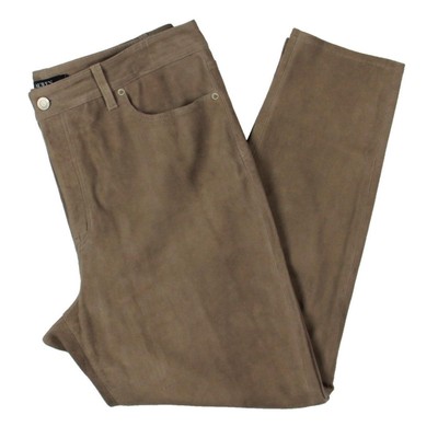 

Женские коричневые узкие брюки из козьей замши Lauren Ralph Lauren  BHFO 6251, Lt truffle