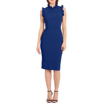 

Женское офисное деловое платье-футляр Maggy London BHFO 6011, Dark blue