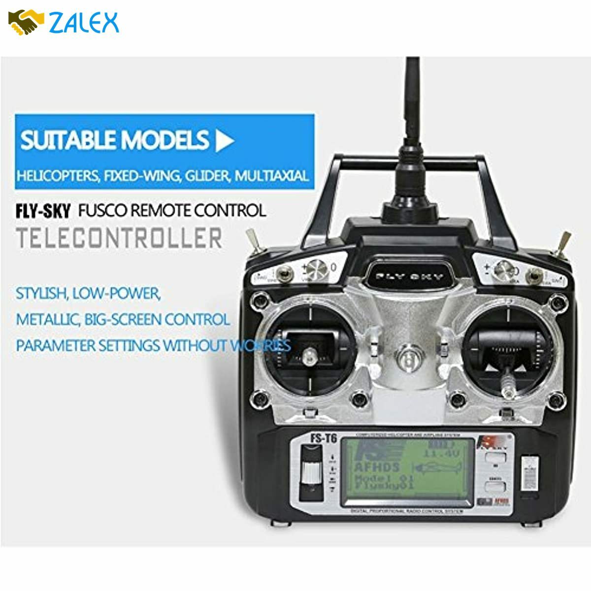 RCmall Flysky FS-T6 High Precision 2.4G 6 Channel 6ch Radio Controller