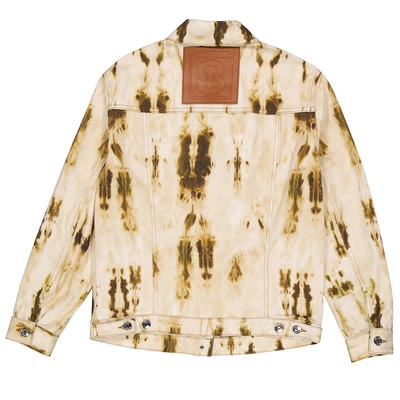 Pre-owned Burberry Prestwick Bleached Denim Monogram Motif Jacket In Brown