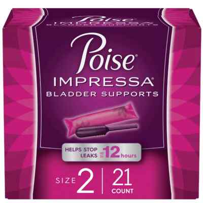 Poise Impressa Incontinence Bladder Control Support for Women - 21ct