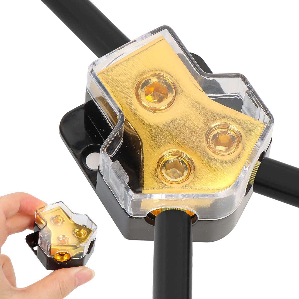 Car Audio Splitter Amp Distribution Power 0/2/4 Gauge In 4/6/8 Gauge Out New