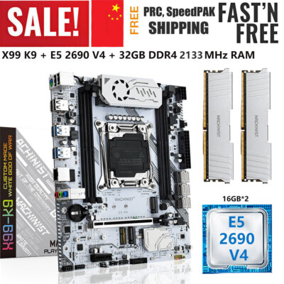 X99 K9 Motherboard LGA 2011-v3 with Xeon E5 2690 V4 CPU 32GDDR4 2133MHz ECC RAM
