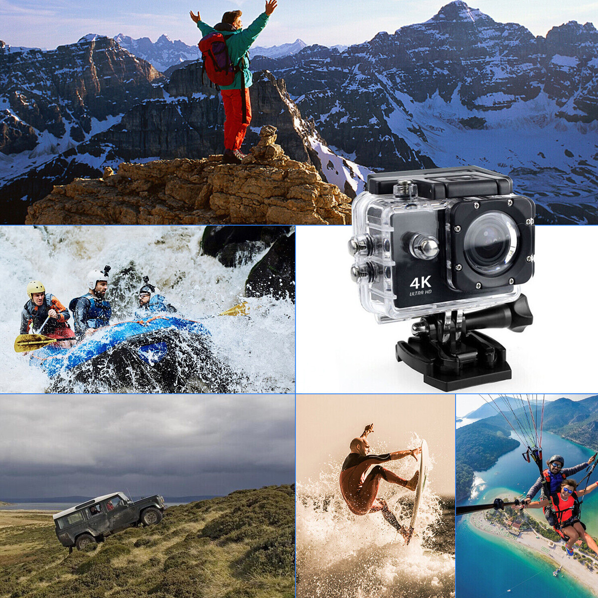 1080P 4K HD Sport Action WiFi Camera Waterproof 20MP Camcorder Wide-Angle Lens