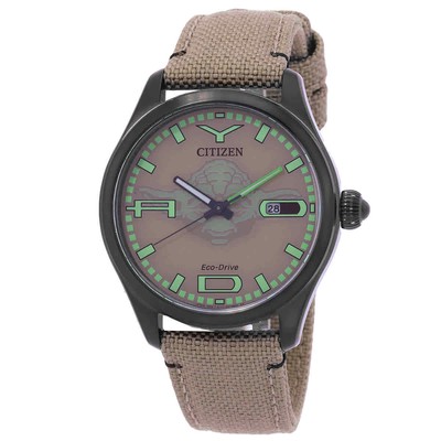 Pre-owned Citizen Yoda Star Wars Brown Dial Men's Watch Bm6839-06w