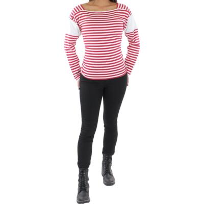 

Tommy Hilfiger Женская хлопковая футболка с квадратным вырезом и пуловером BHFO 3067, Красный