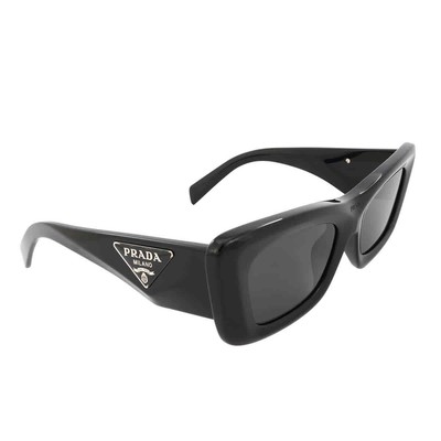 Pre-owned Prada Dark Grey Cat Eye Ladies Sunglasses Pr 13zsf 1ab5s0 52 Pr 13zsf 1ab5s0 52 In Gray