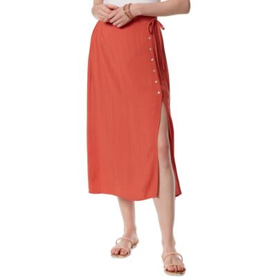 

Женская повседневная юбка-миди на пуговицах Jessica Simpson BHFO 8241, Orange rust