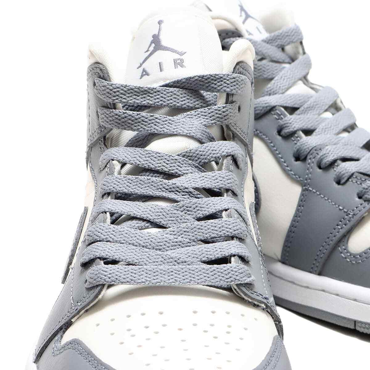 Pre-owned Nike Wmns Air Jordan 1 Mid Grey Sail Bq6472-115 Us W6.5 - 12