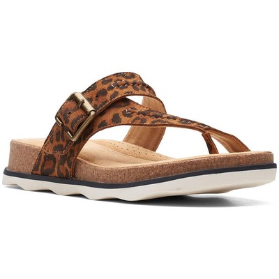 

Женские шлепанцы Clarks Brynn Madi Brown 9 Medium (B,M) BHFO 7503, Leopard print
