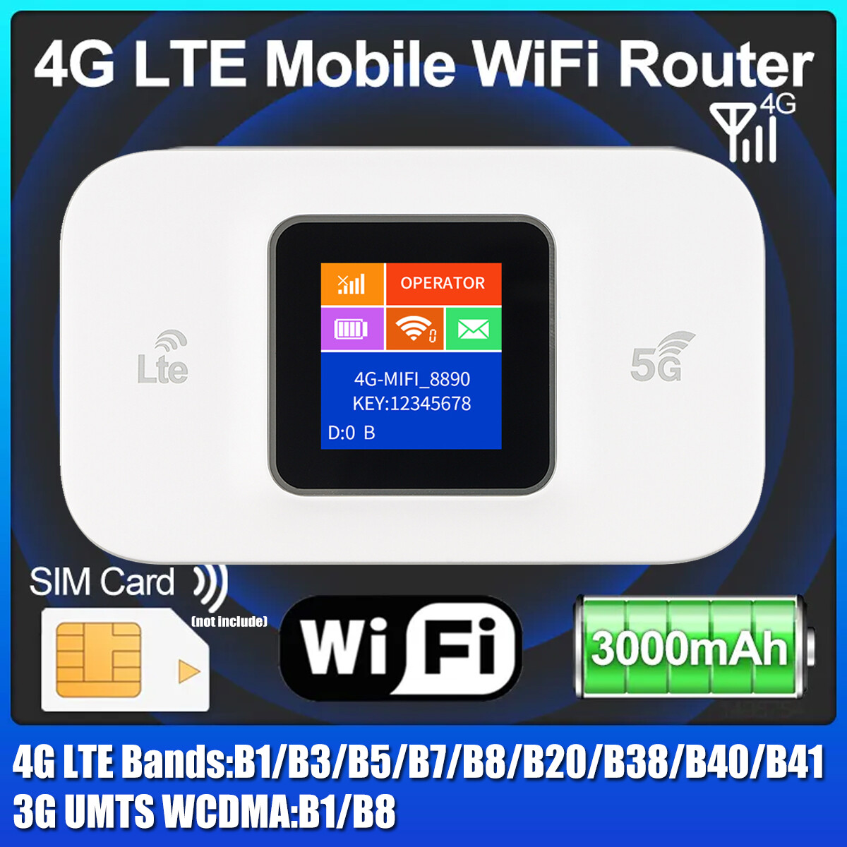 Portable Unlocked LTE 4G Wireless WiFi Router Mobile Broadba