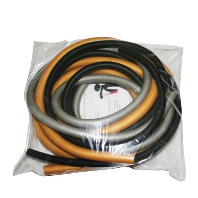 10-5689 Latex-Free Exercise Tubing Pep Pack, Difficult, Black/Silver/Gold