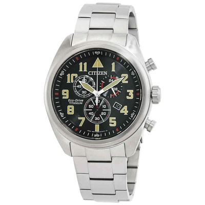 Citizen Garrison Chronograph Black Dial Men's Watch AT2480-81E