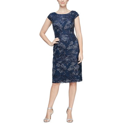 

Женское темно-синее коктейльное и праздничное платье Alex Evenings Evenings  BHFO 2563, Navy