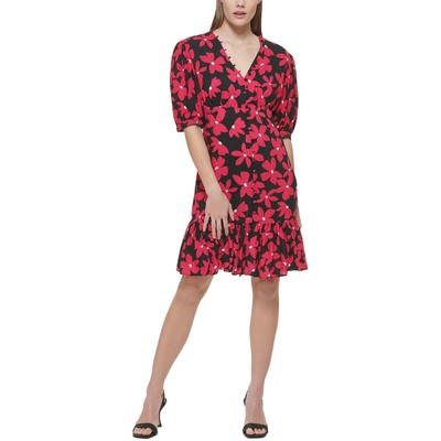 

Calvin Klein Женское черное летнее платье миди на пуговицах спереди  BHFO 2829, Lipstick multi